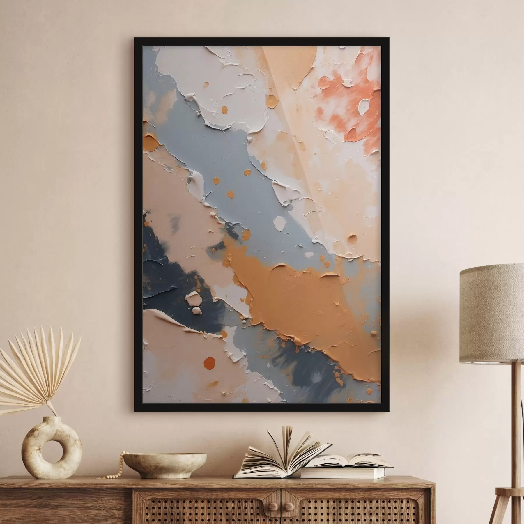 Fototapeta Abstrakcyjny obraz w kolorach białym, żółtym i niebieskim f44064