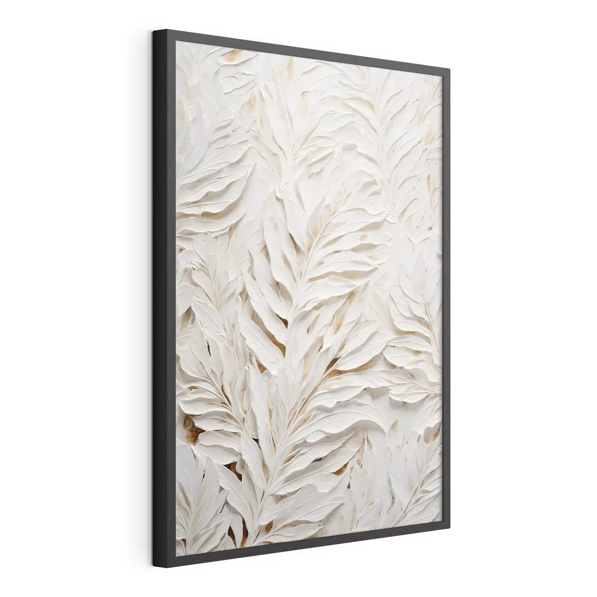 Plakat Białe tropikalne liście f44093
