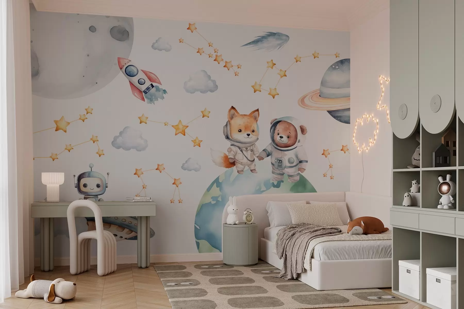 Fototapeta Uroczy zwierzęcy astronauci w kosmosie w03779