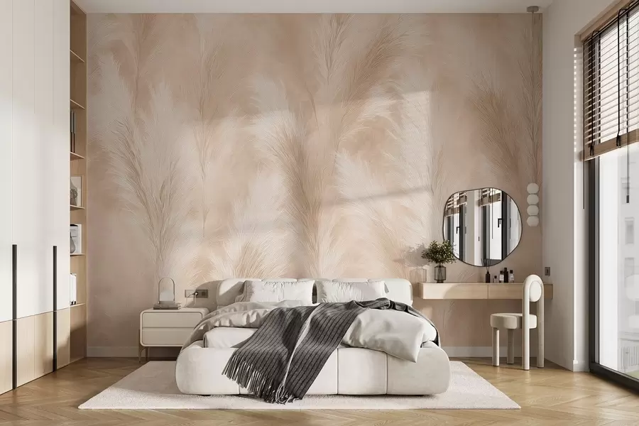 Fototapeta Trawa pampasowa w odcieniach beżu i różu w09077