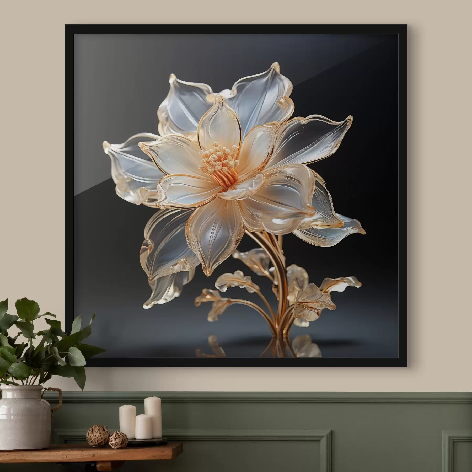 Fototapeta Wykwintny przezroczysty kwiat w minimalistycznym stylu f44251