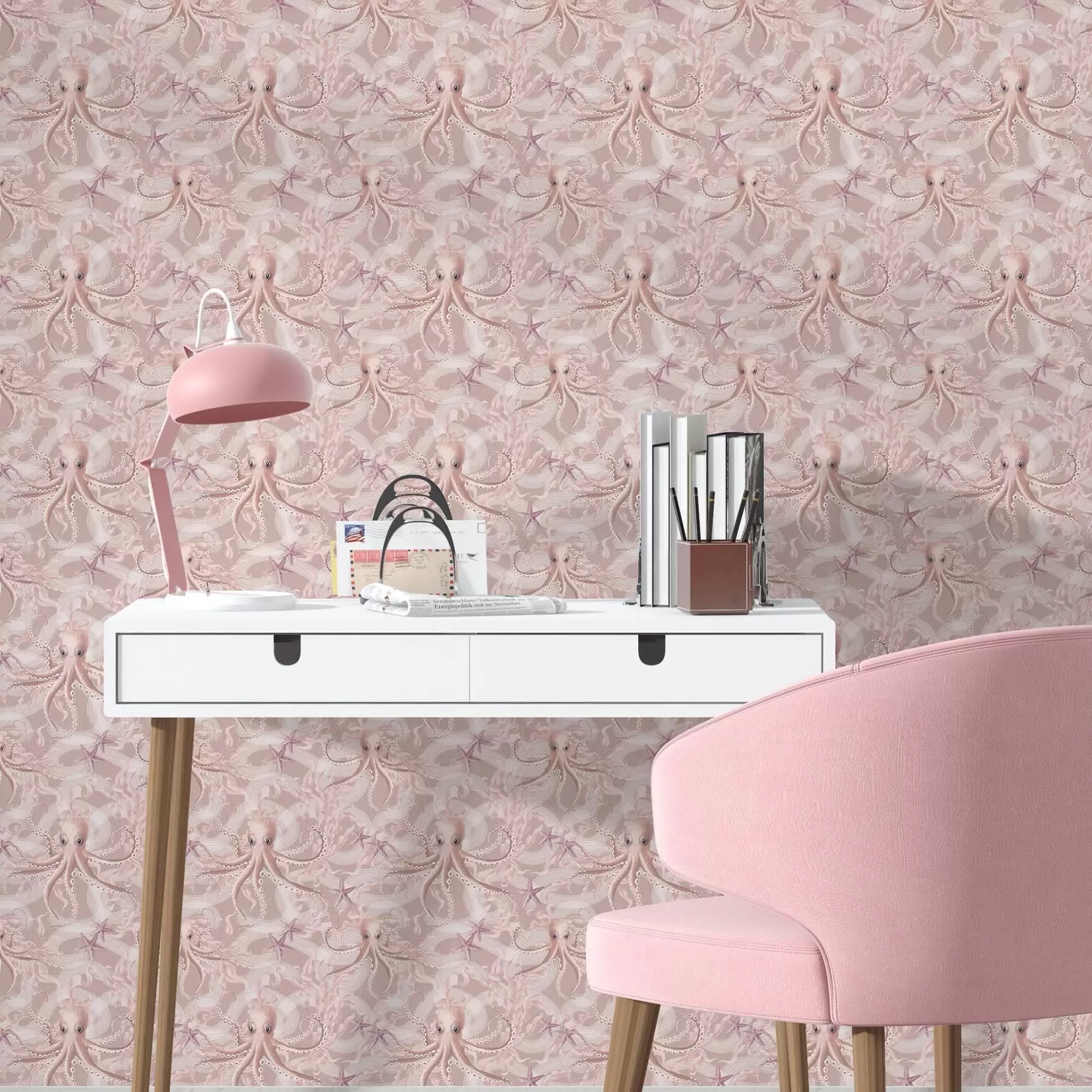 Fototapeta Ośmiornice na różowym tle a00120