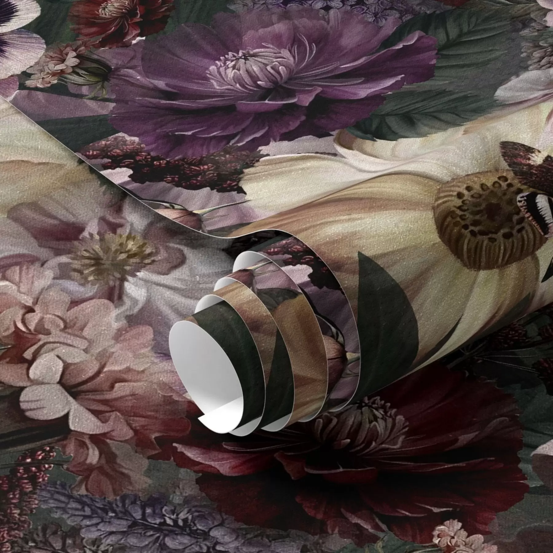 Fototapeta Kwiatowy nadruk w ciemnych kolorach a00147