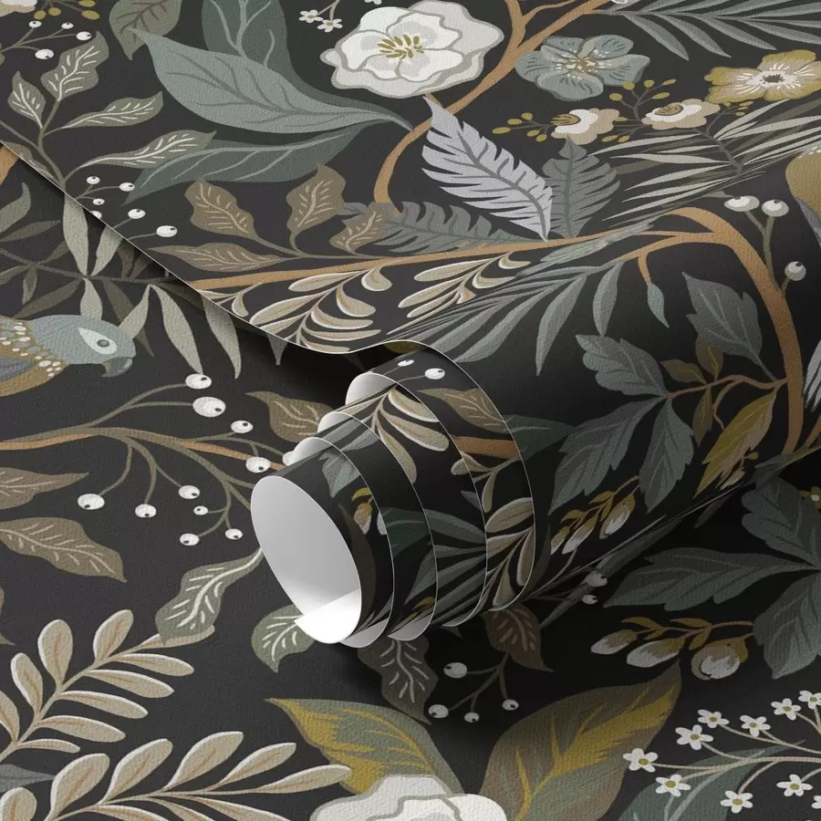 Fototapeta Ptaki wśród gałęzi na ciemnym tle a00161