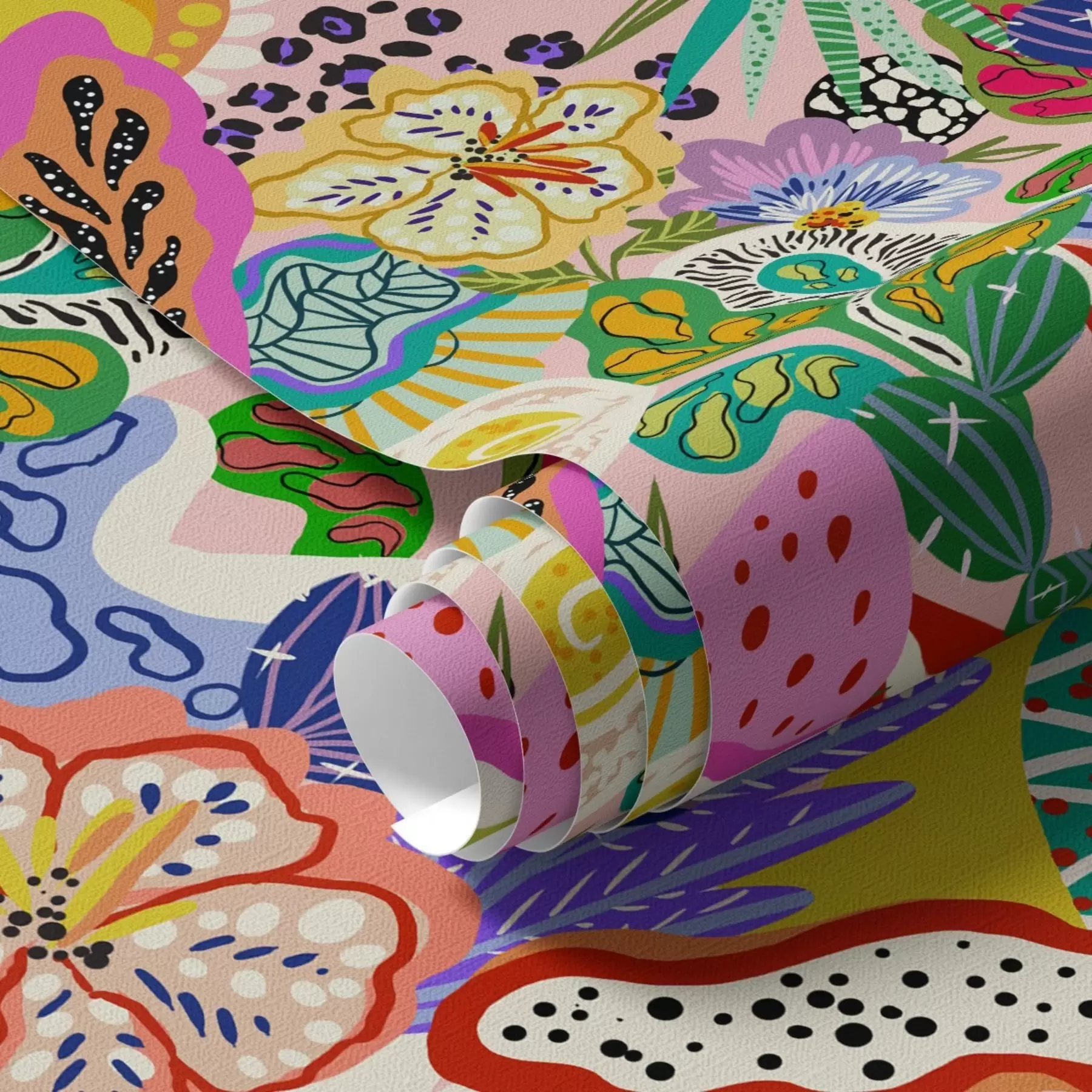 Fototapeta Abstrakcyjny kwiatowy nadruk w stylu pop-art a00167