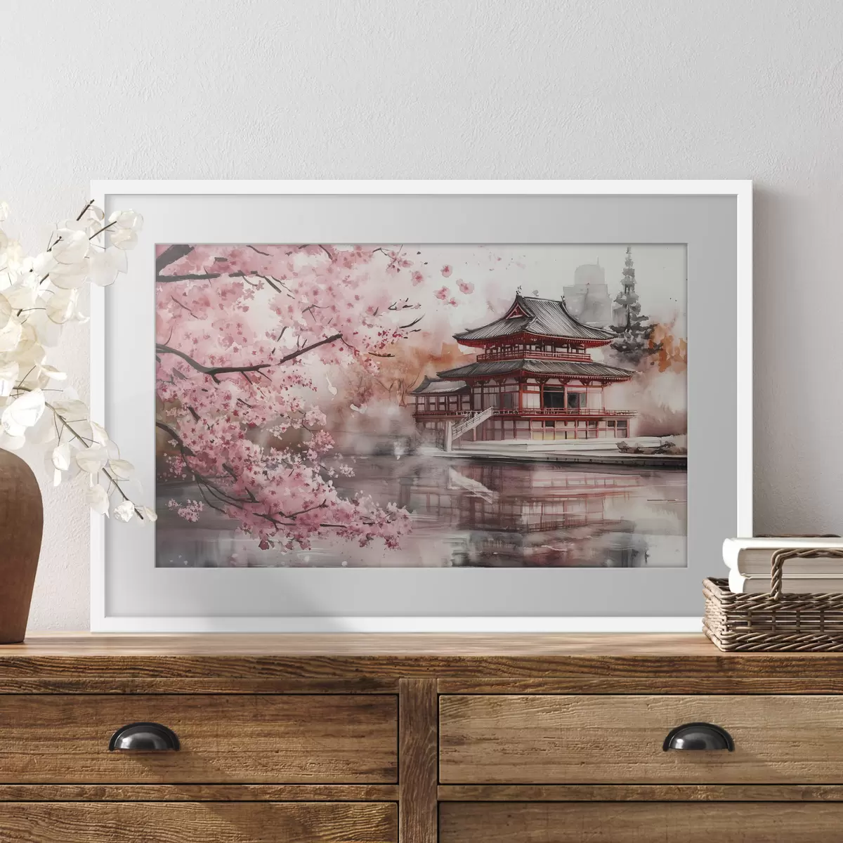Plakat Wiosna przy pagodzie f44310