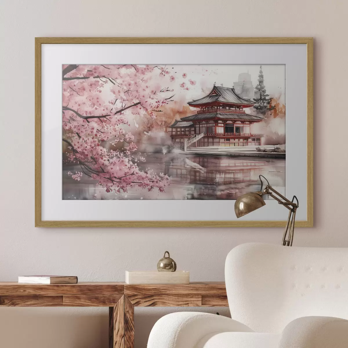 Plakat Wiosna przy pagodzie f44310