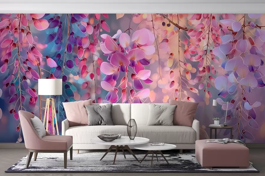 Fototapeta Kolorowy liliowy w stylu akwareli w09103