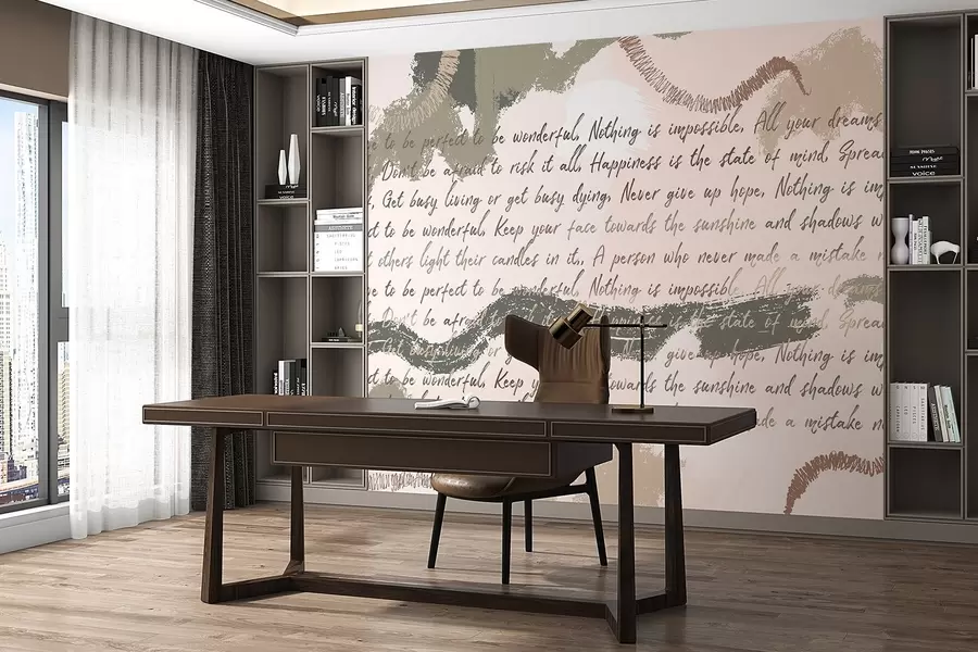 Fototapeta Design z inspirującymi cytatami, abstrakcja, naturalne kolory w03909