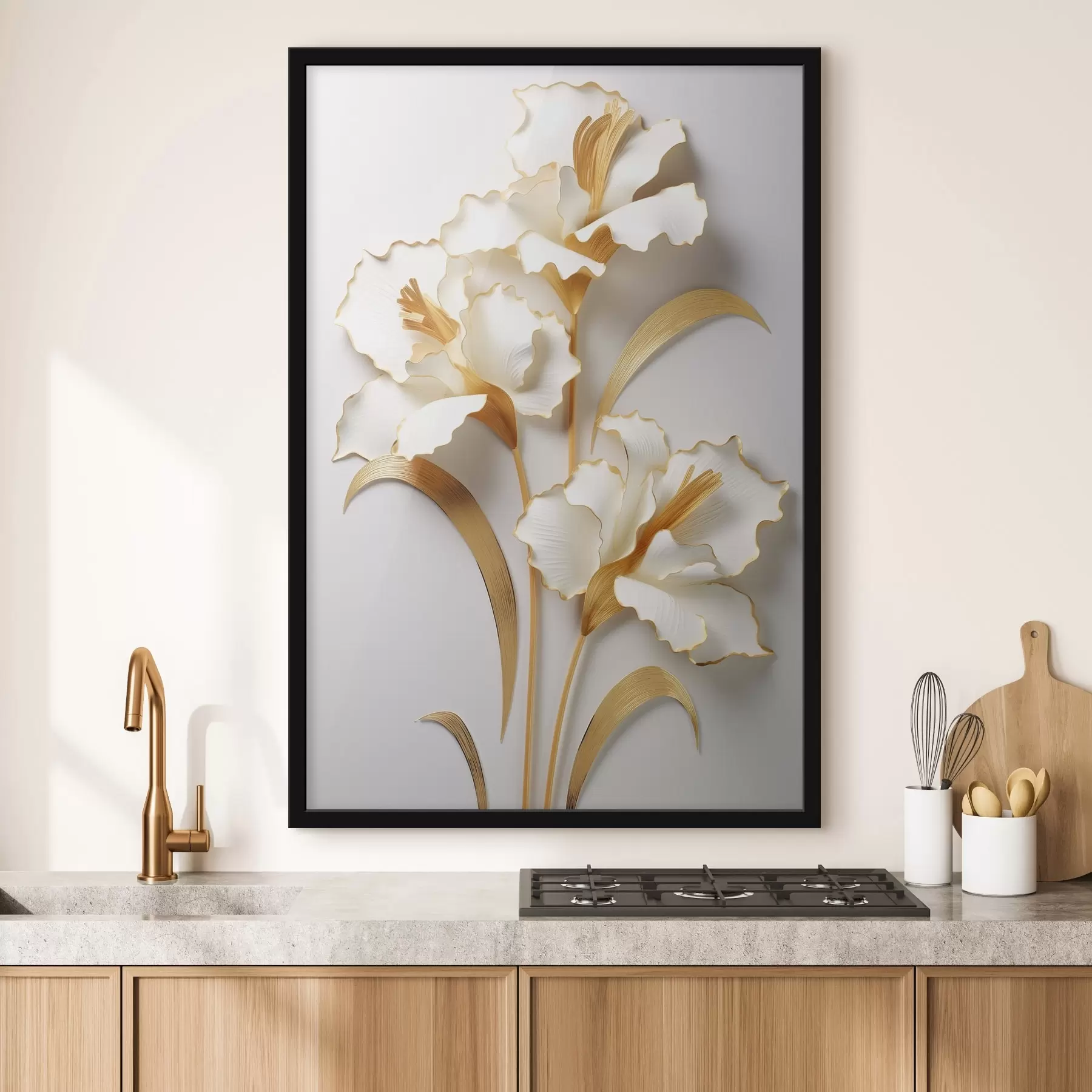 Fototapeta Bukiet wspaniałych kwiatów na jasnym tle f44389