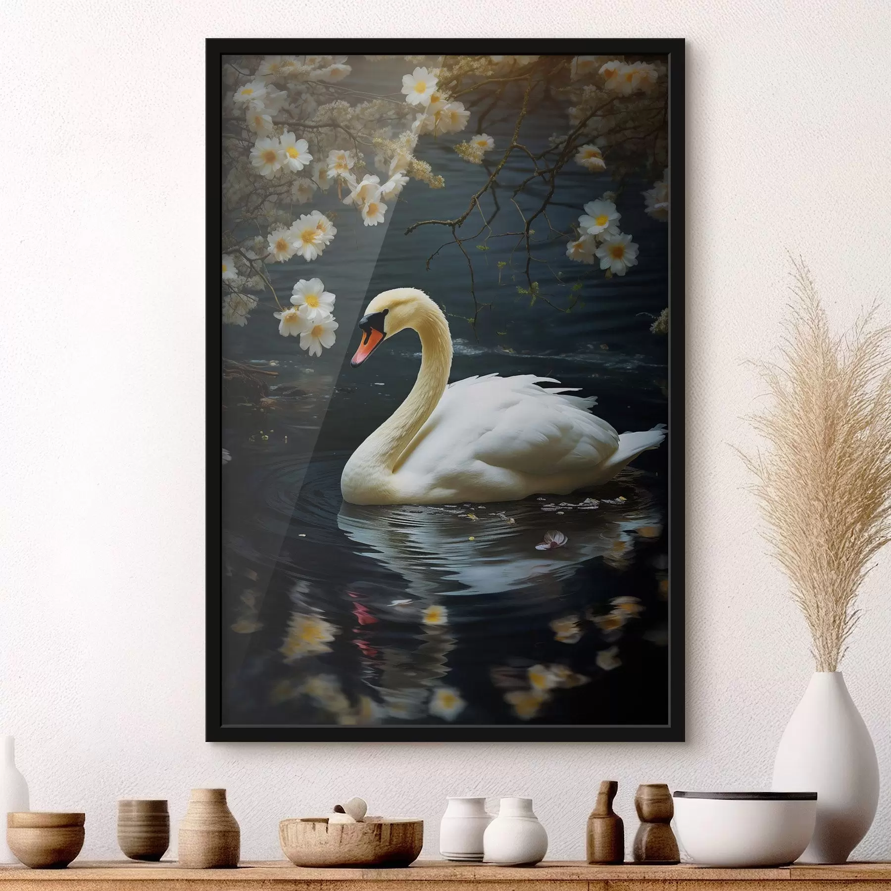 Fototapeta Piękny łabędź na jeziorze f44390