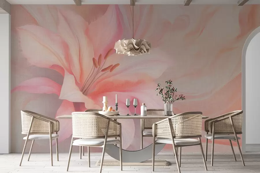 Fototapeta Kwiat lilii płynna abstrakcja, kwiatowy, kolorowy rysunek w04006