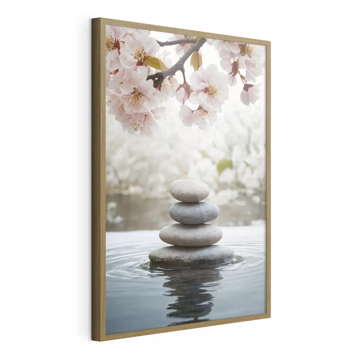 Plakat Kamienie w wodzie na rozmytym tle f44476