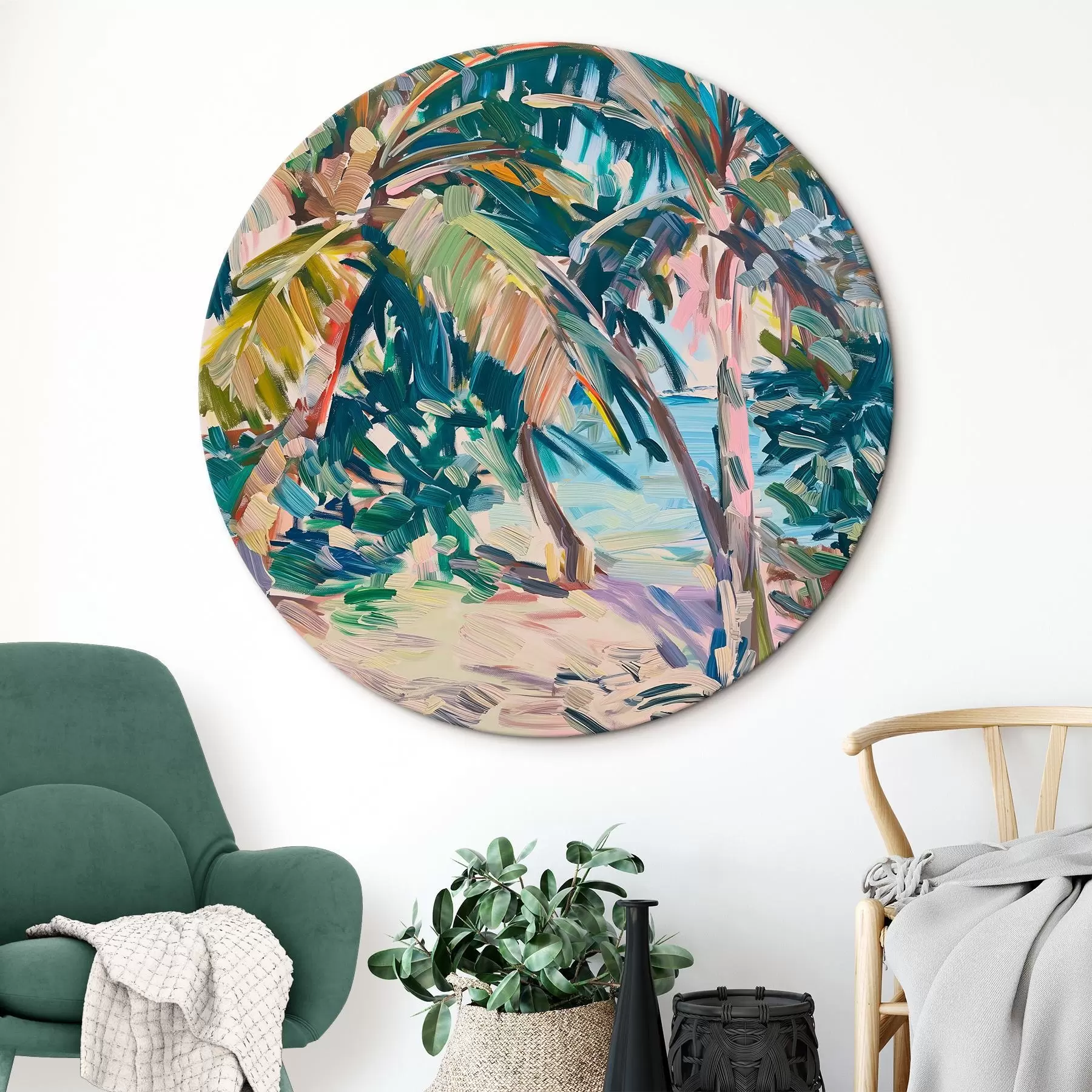 Fototapeta Abstrakcja palm, imitacja pociągnięć pędzla r44513