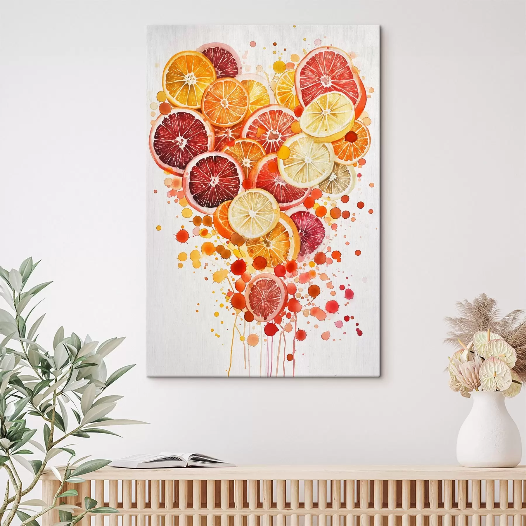 Fototapeta Zabawna kompozycja plasterków cytryny, pomarańczy, grejpfruta i limonki w kształcie serca s44545