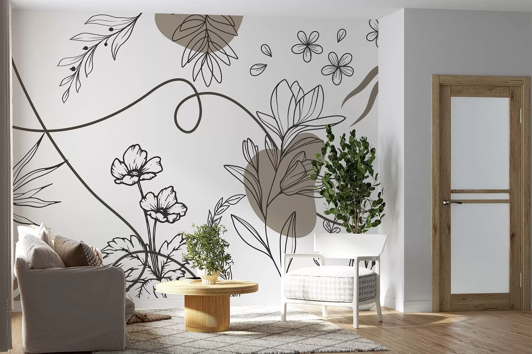 Fototapeta Kwiatowy kontur boho w04082v2