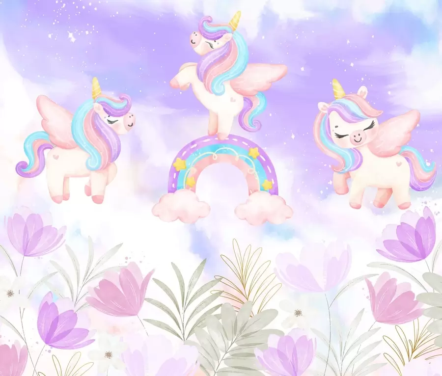 Fototapeta Jednorożce na tęczy w04084