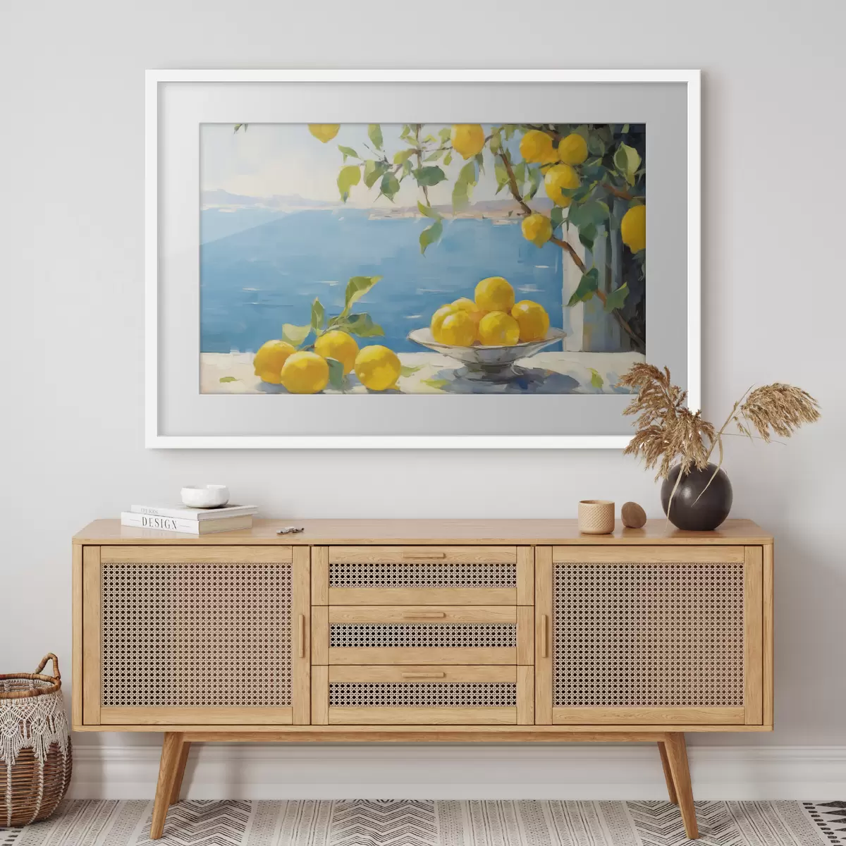 Plakat Cytryny na tle morza f44649