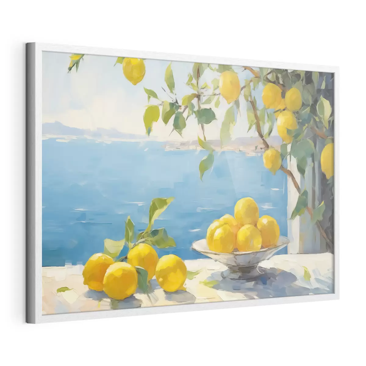 Plakat Cytryny na tle morza f44649