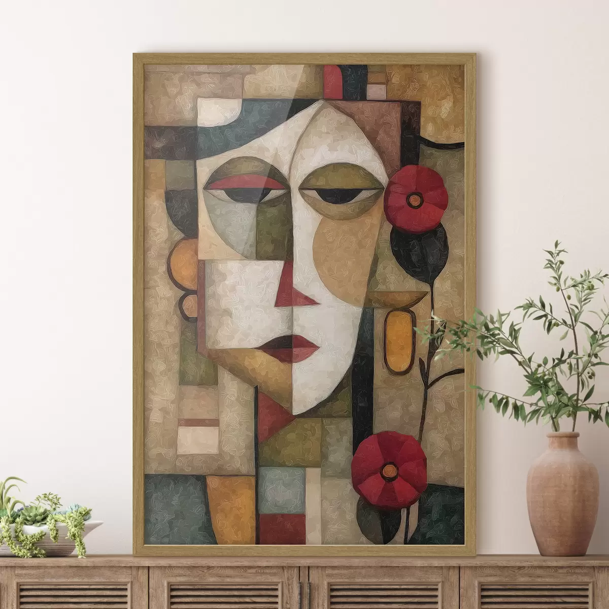 Plakat Kobieca twarz, kubizm f44619