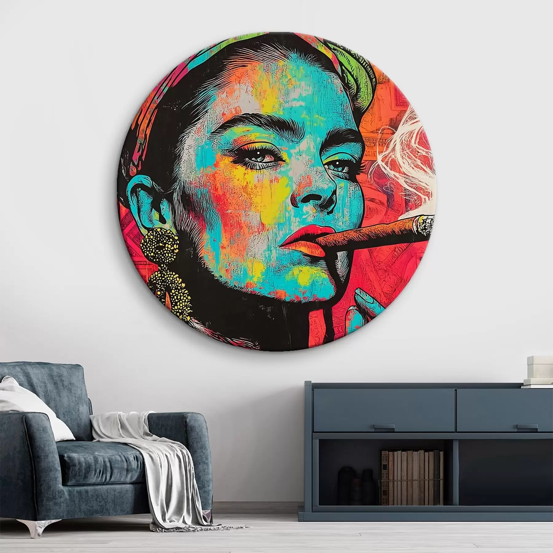 Obraz Dziewczyna z cygarem, styl pop art r44625