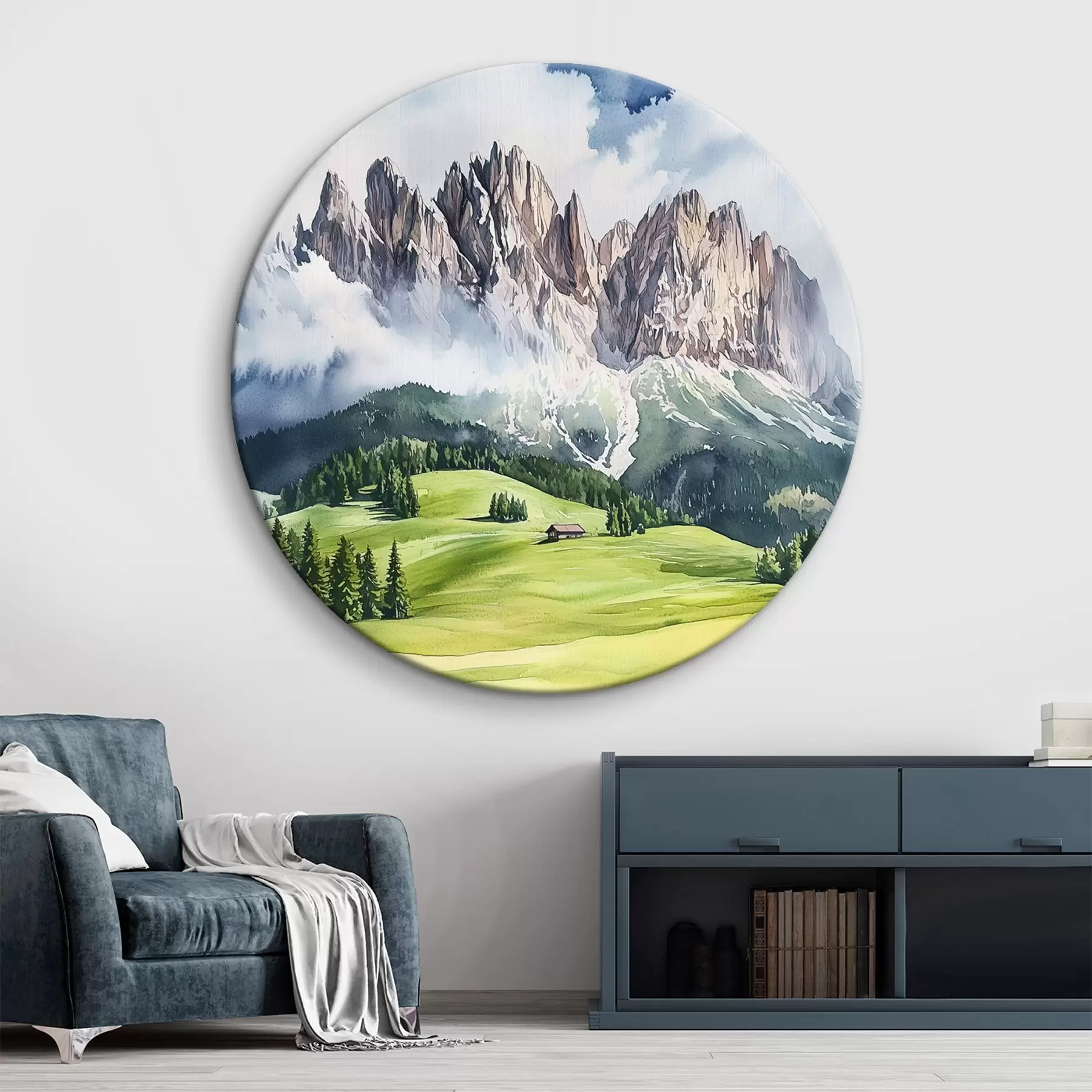 Obraz Dolomity, Alpy, Włochy, krajobraz, styl akwareli r44601