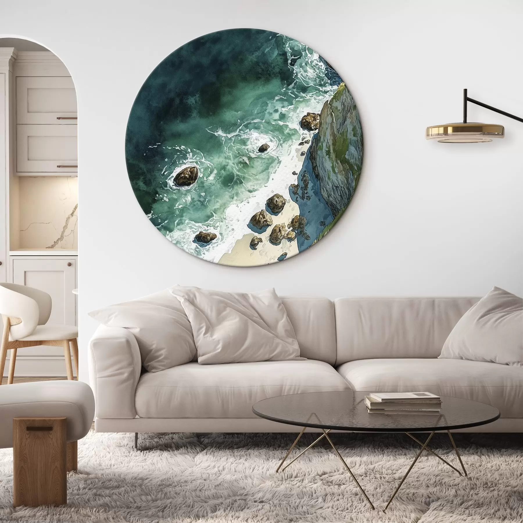 Obraz Akwamarynowa woda, ocean, skalne klify, Portugalia r44617