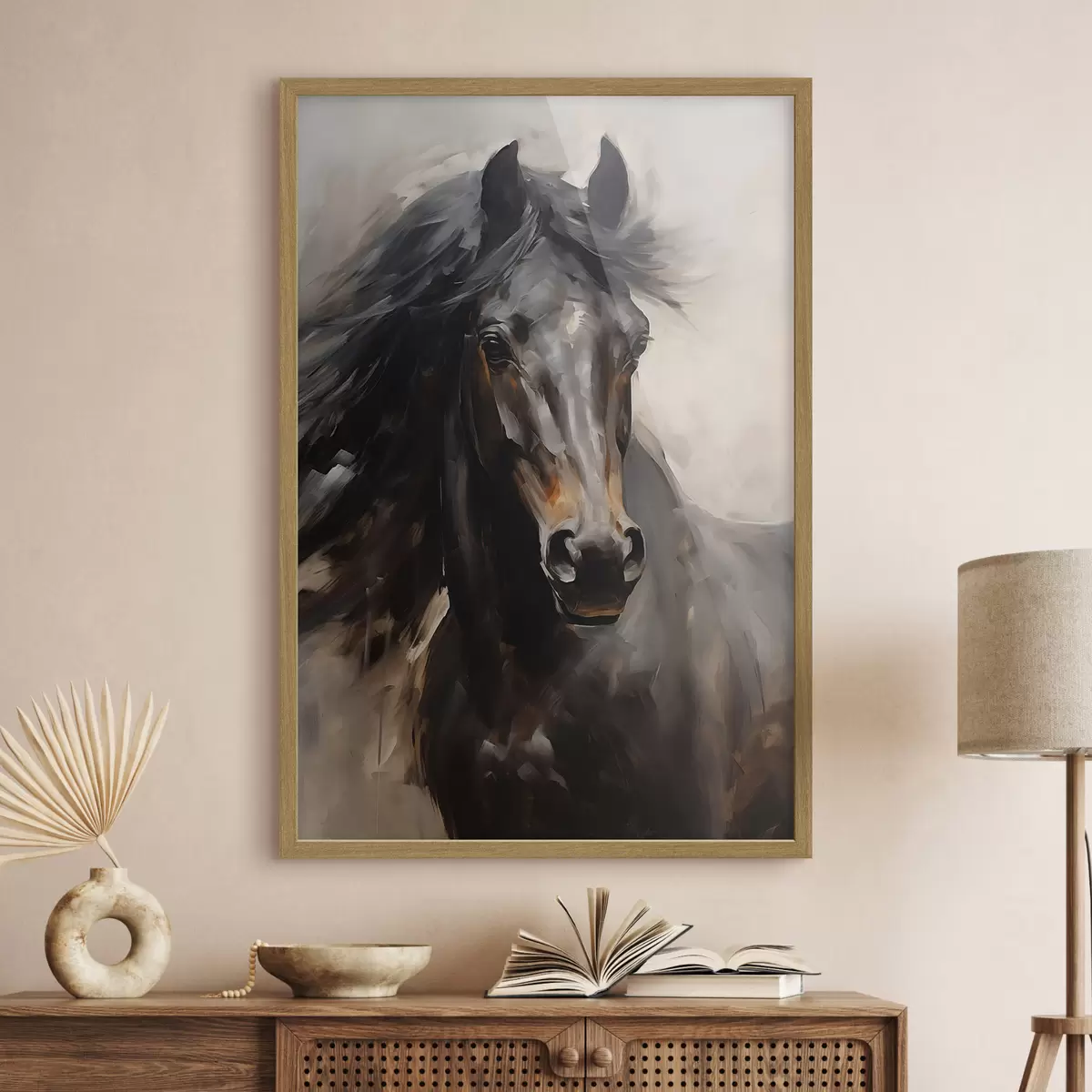 Plakat Czarny koń f44662