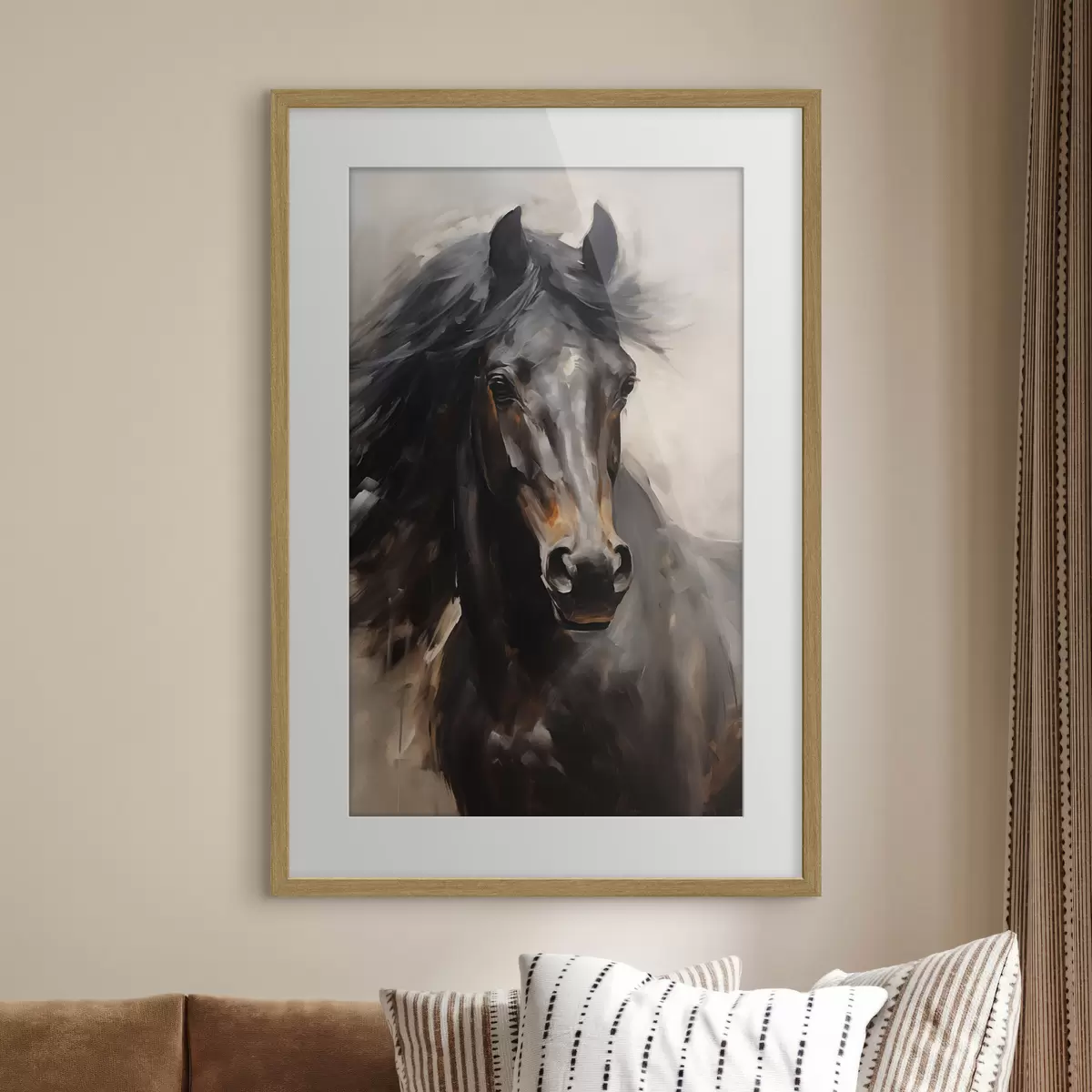 Plakat Czarny koń f44662