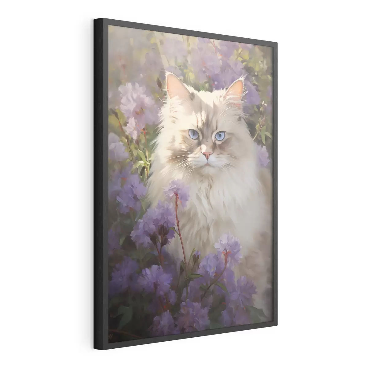 Plakat Kot w kwiatach f44663