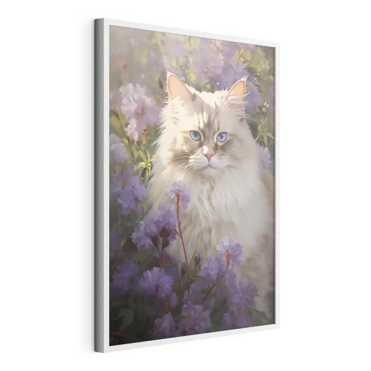 Plakat Kot w kwiatach f44663