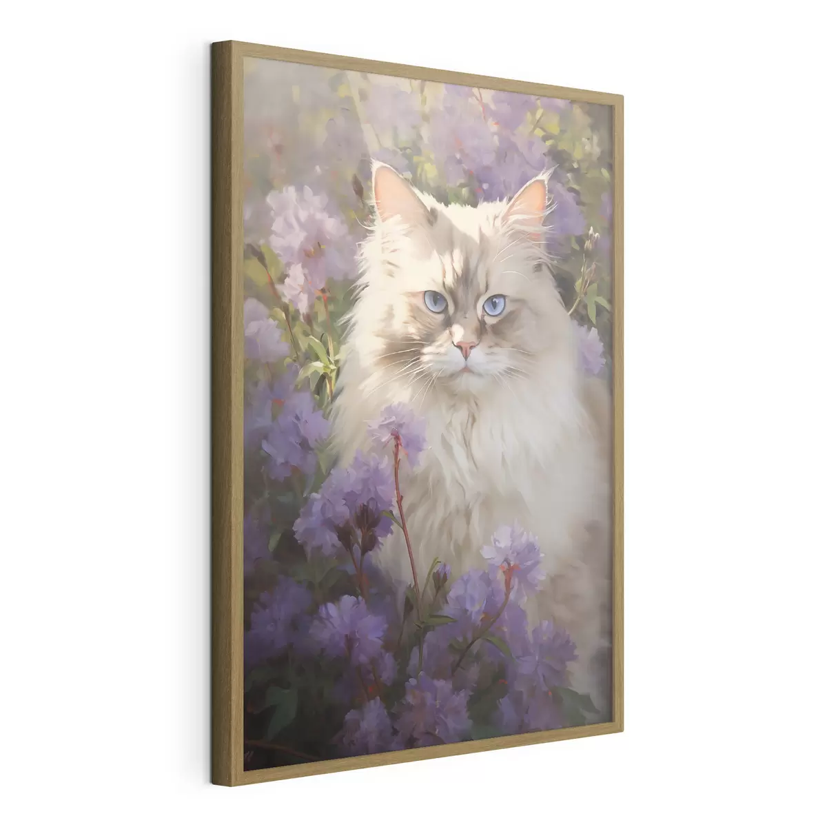 Plakat Kot w kwiatach f44663