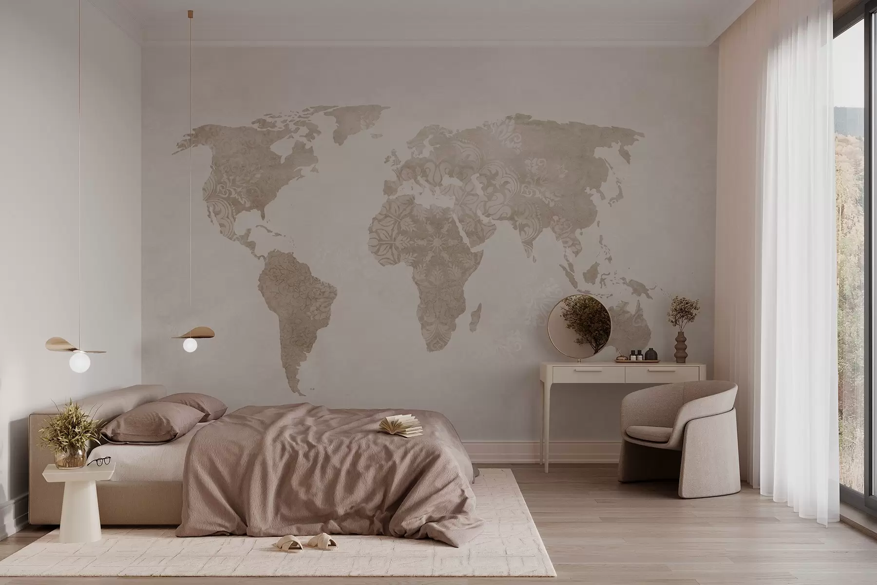 Fototapeta Mapa świata z wzorem w03954