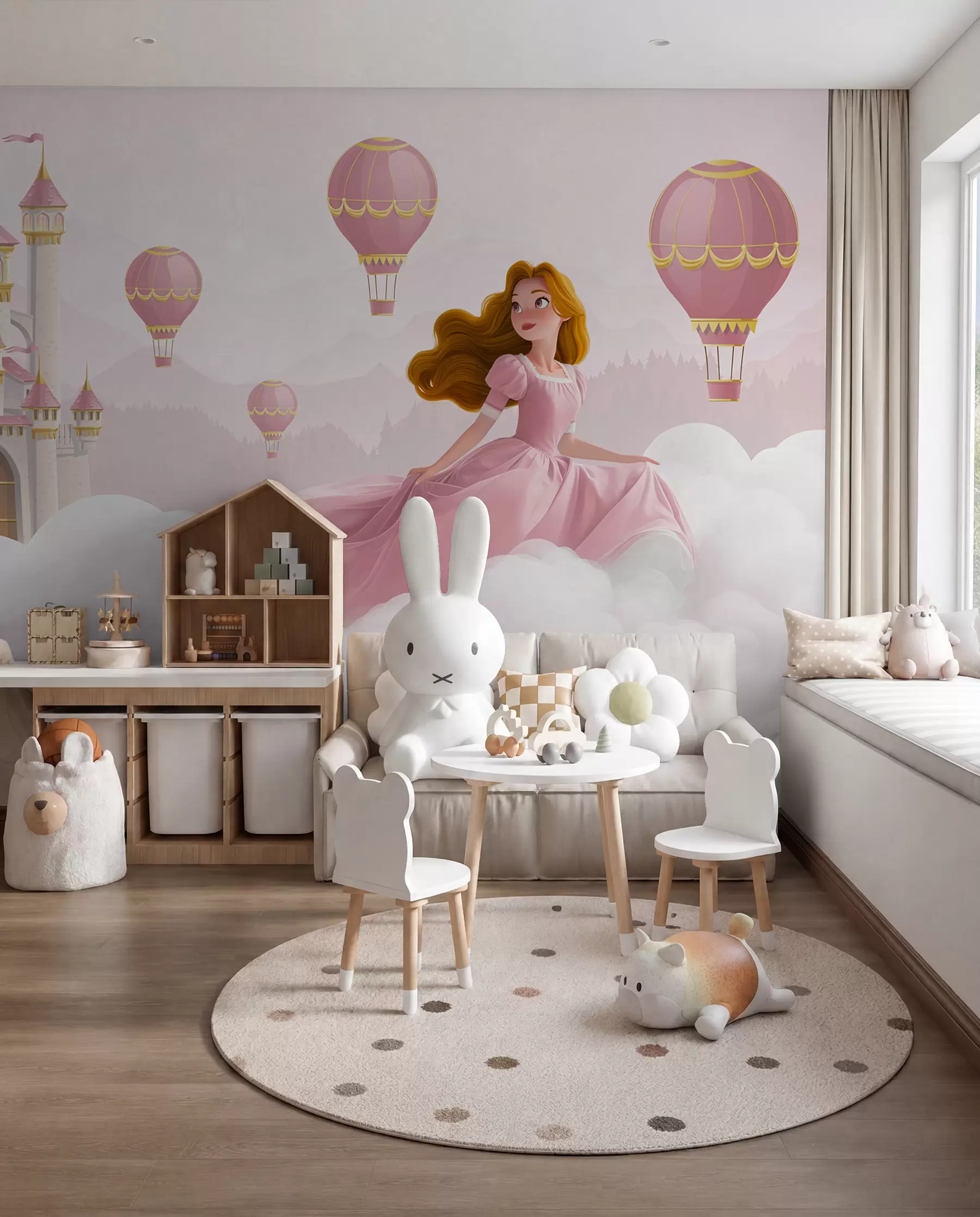 Fototapeta Balony nad zamkiem w04015v1