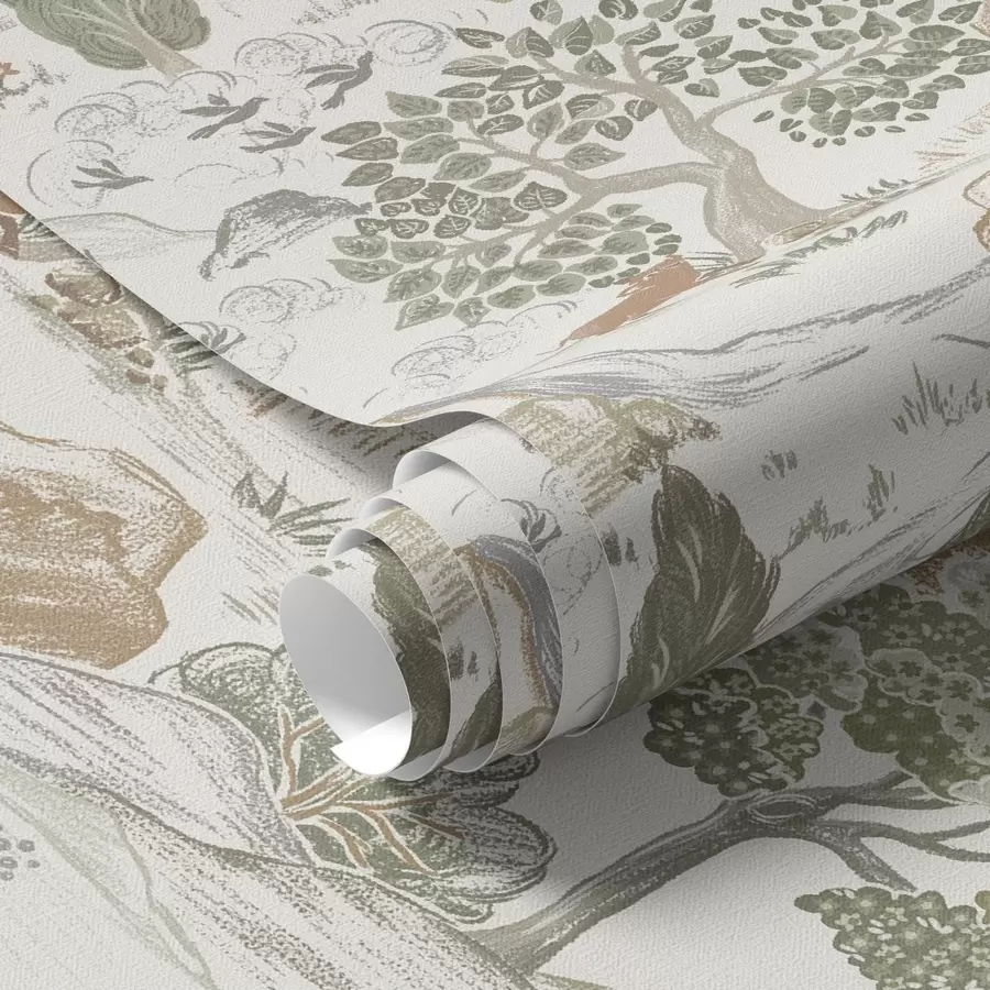 Fototapeta Bajkowa mapa przyrody ze zwierzętami i drzewami a00177