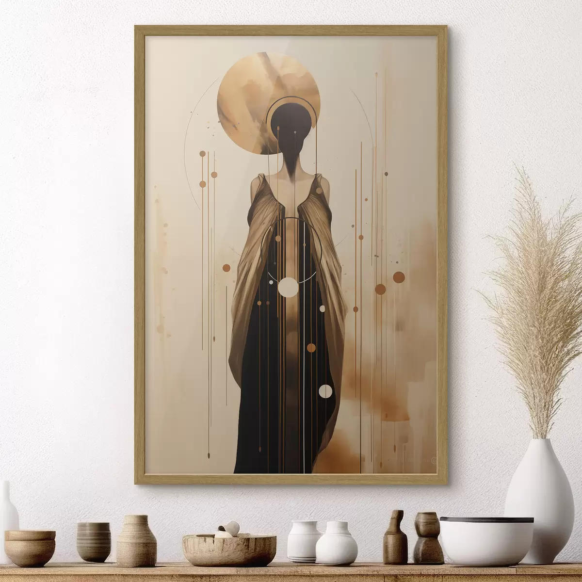 Plakat Abstrakcyjna kobieta z ornamentem f44748