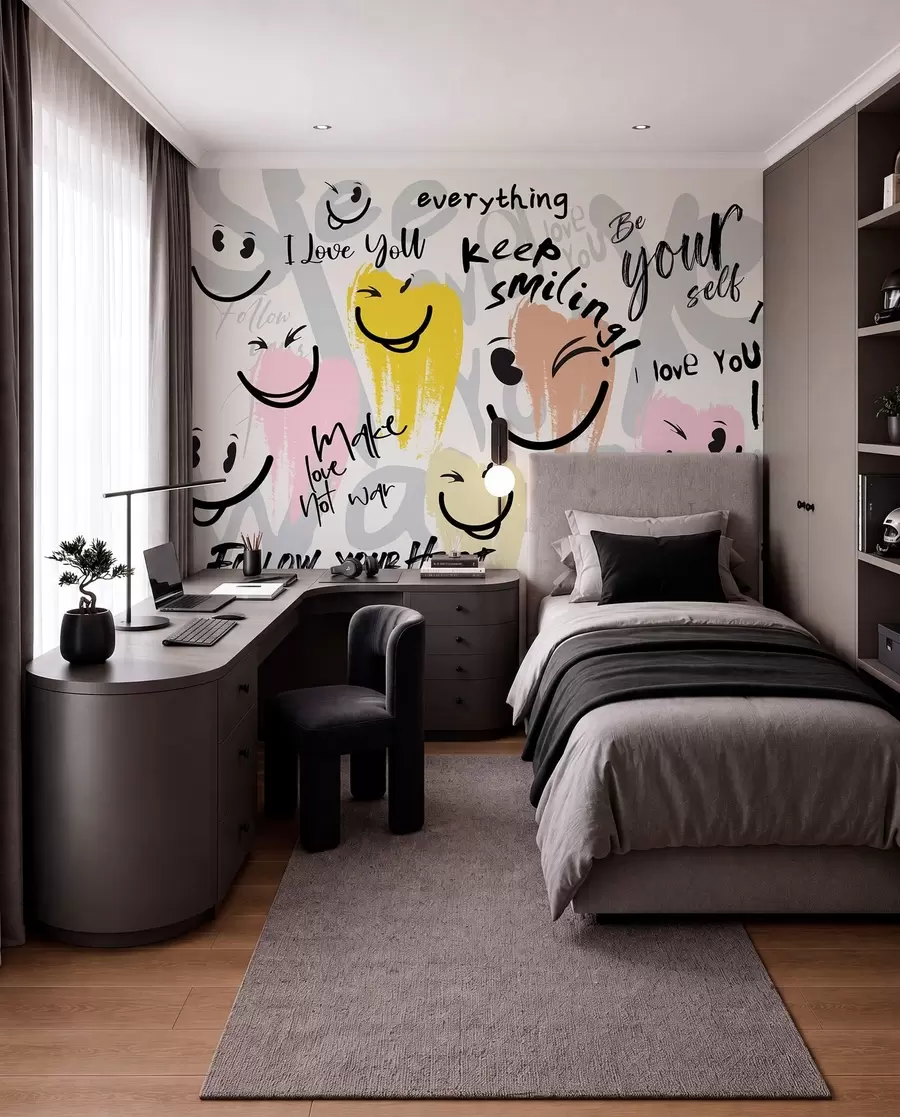 Fototapeta Emotikony i napisy w04174