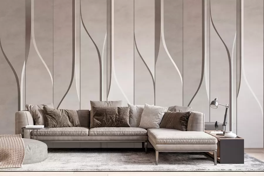 Fototapeta imitacja paneli ściennych w odcieniach beżu w04169