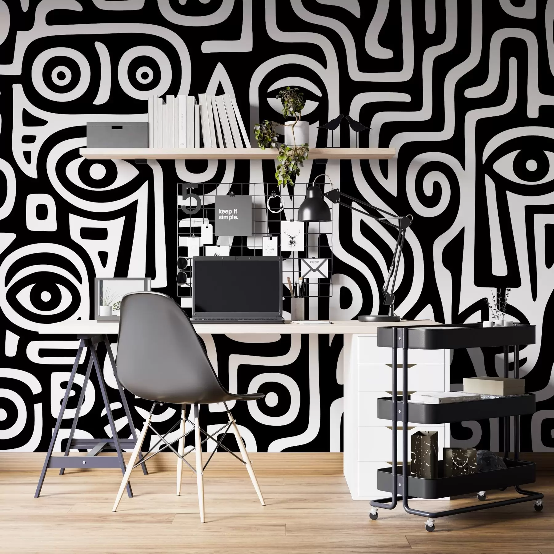 Fototapeta Stylizowane szczegóły twarzy w04186