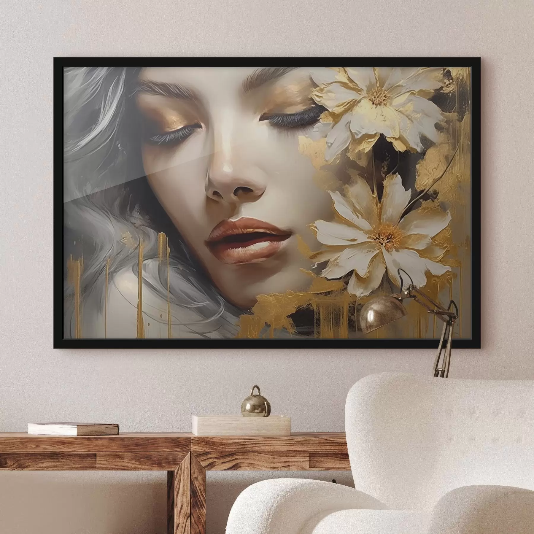 Fototapeta Portret kobiety z kwiatami f45002