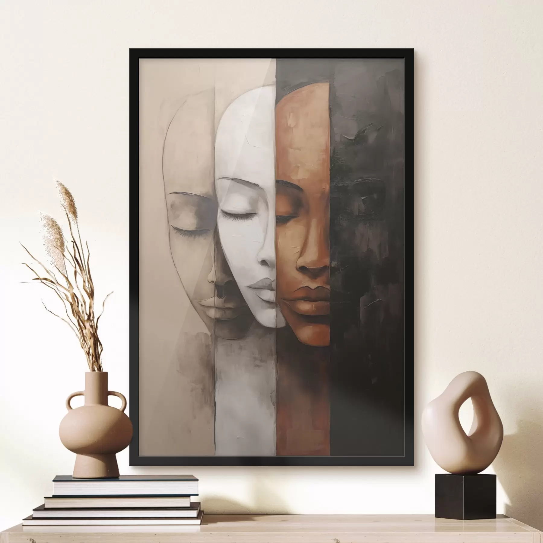 Fototapeta Portret w stylu abstrakcyjnym z twarzami f45003