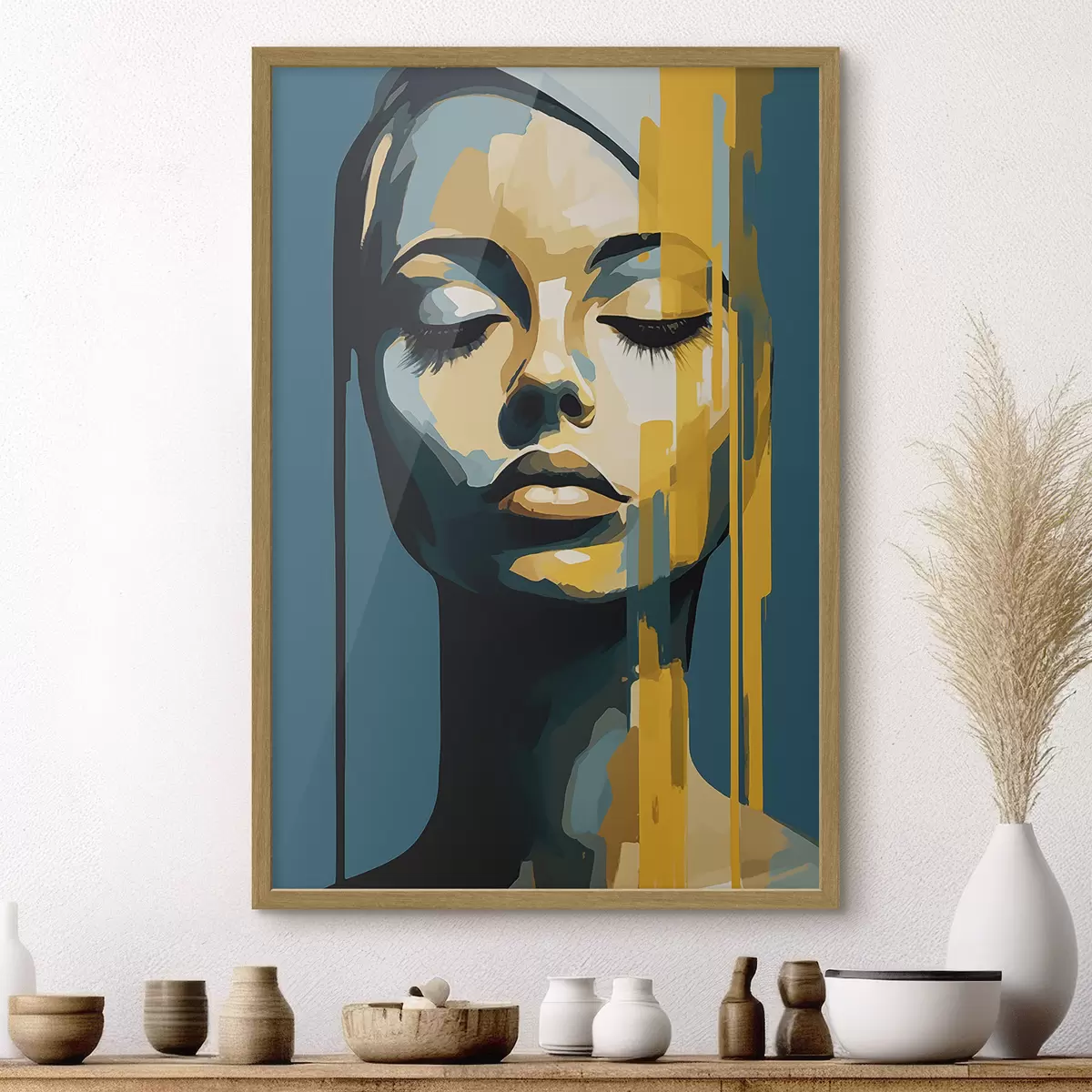 Plakat Portret kobiety z zamkniętymi oczami f45007