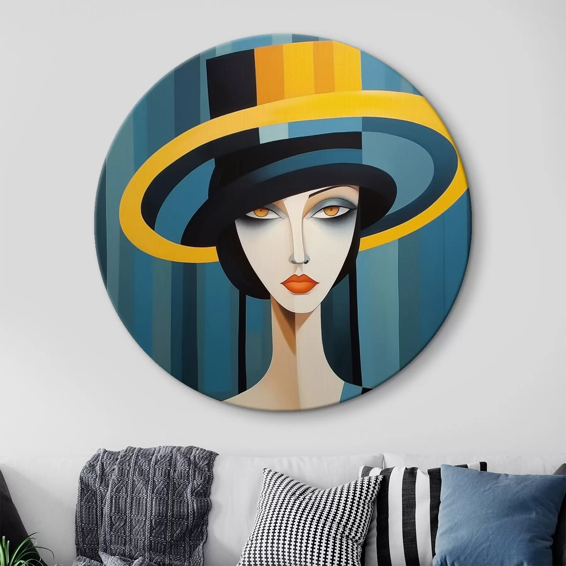 Obraz Abstrakcyjny portret kobiety w kapeluszu r44990