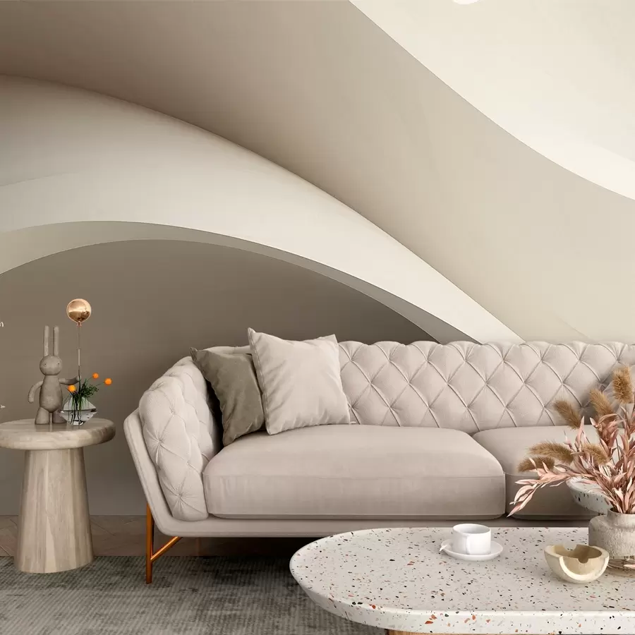 Fototapeta abstrakcja, fale, miękkie krzywe, beżowy, gładki, linie, nowoczesny w04217v1