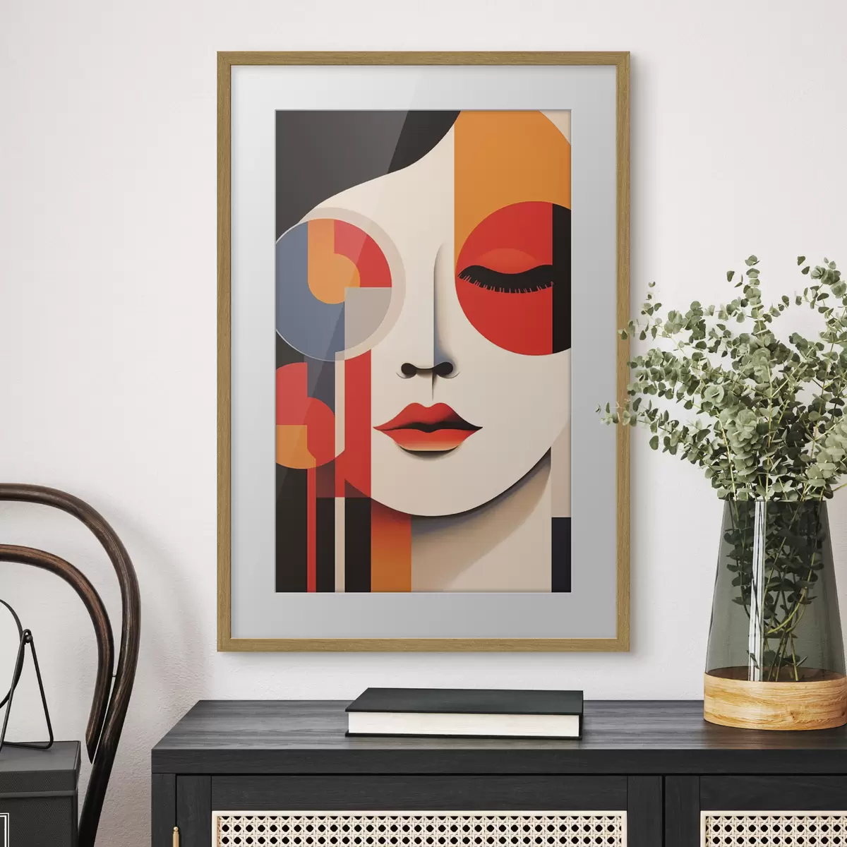 Plakat Abstrakcyjna twarz w geometrycznych kształtach f45086