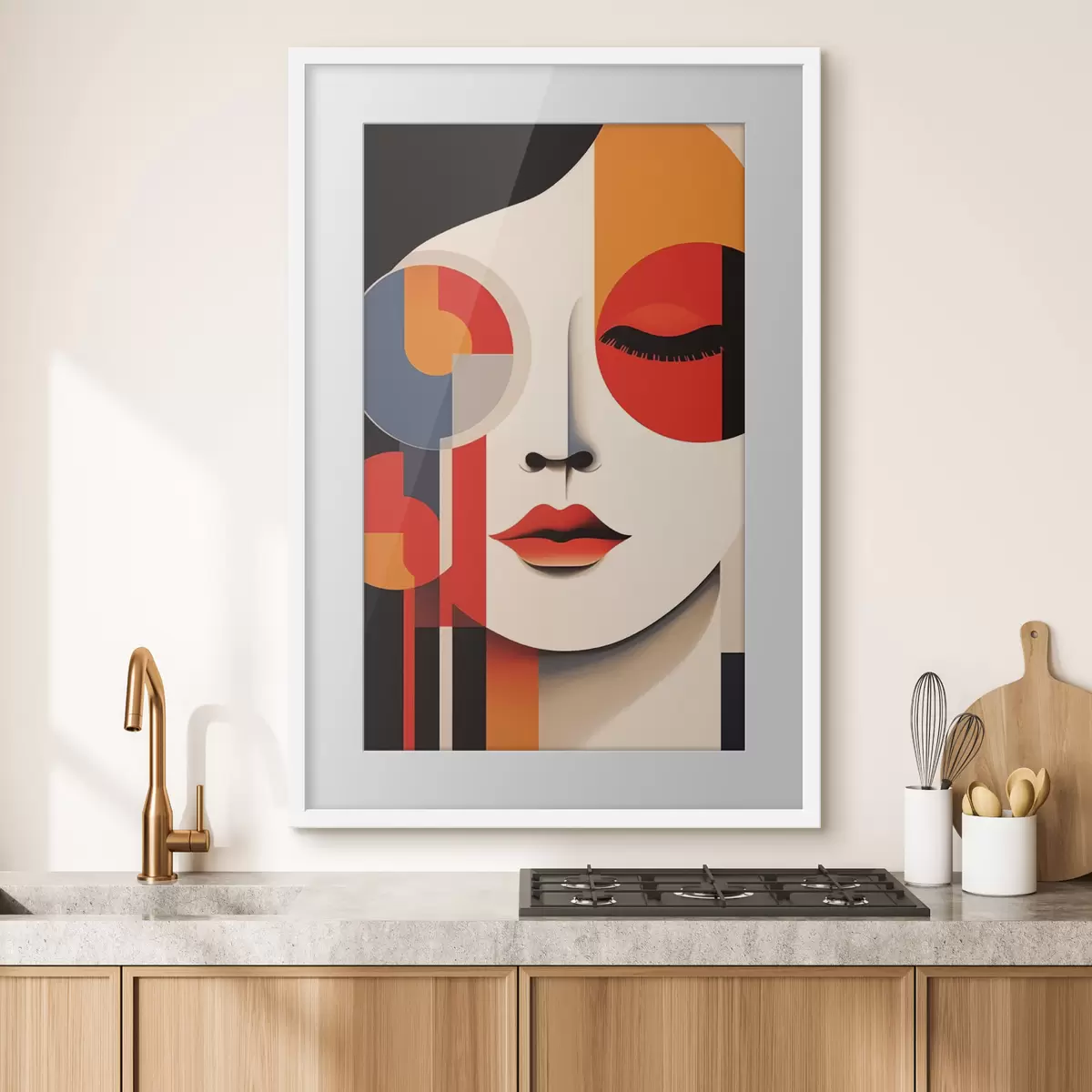 Plakat Abstrakcyjna twarz w geometrycznych kształtach f45086