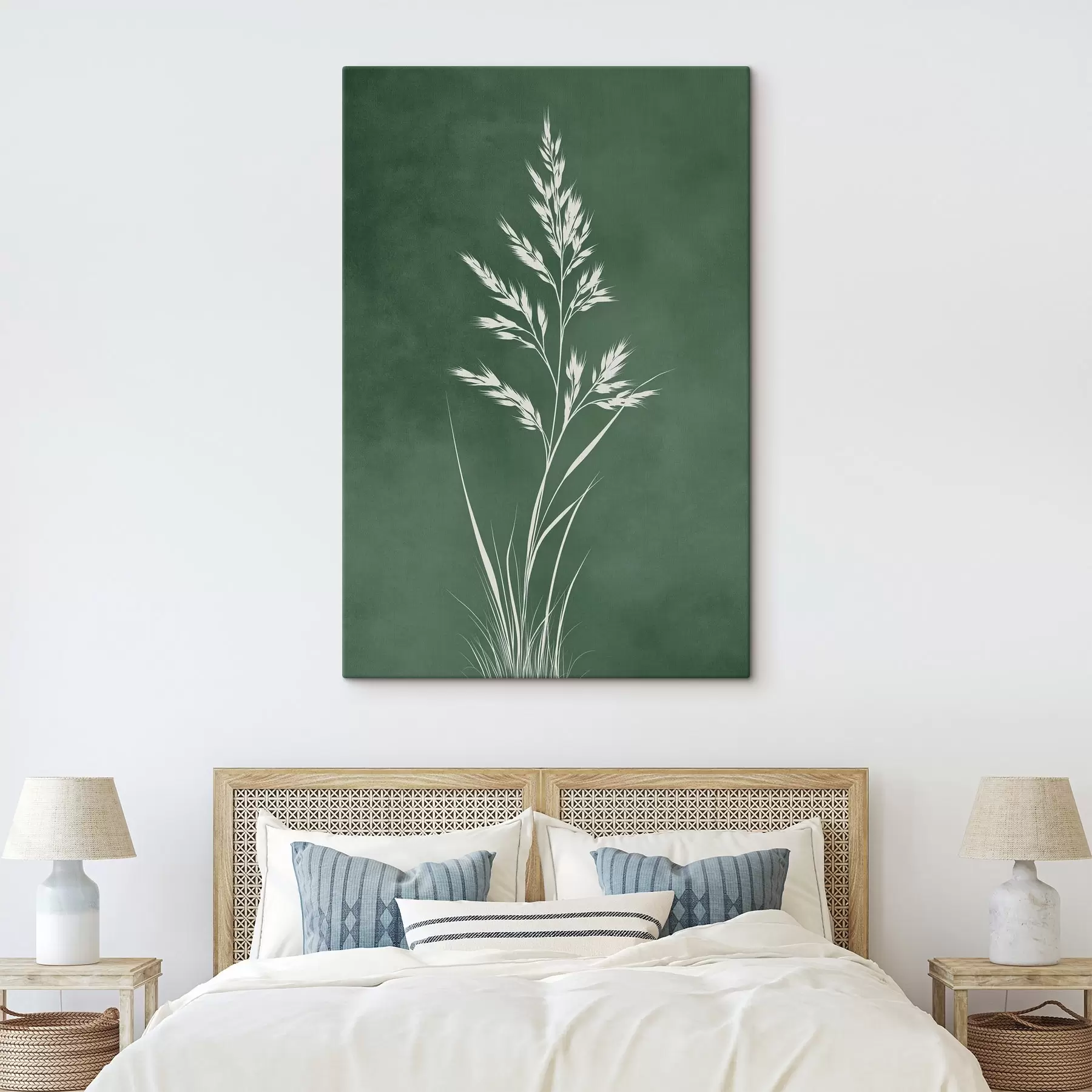 Obraz trawa polna, natura, sztuka botaniczna, elegancki, płaski styl, stonowane odcienie, liście s45093