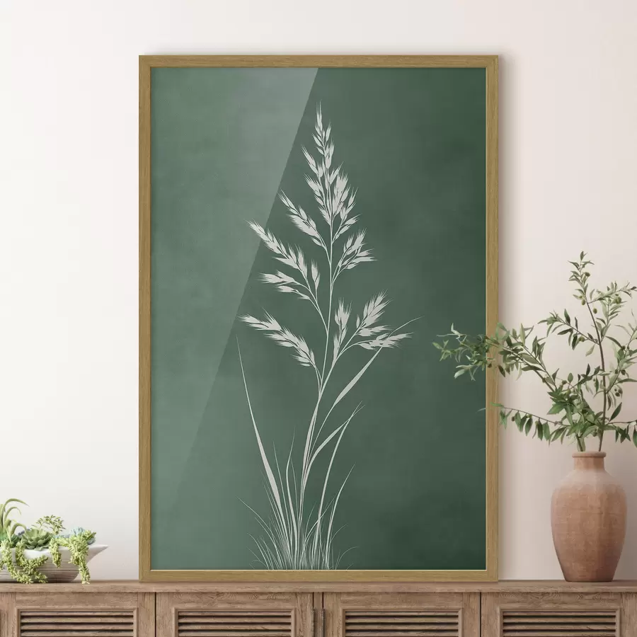Fototapeta trawa polna, natura, sztuka botaniczna, elegancki, płaski styl, stonowane odcienie, liście f45093