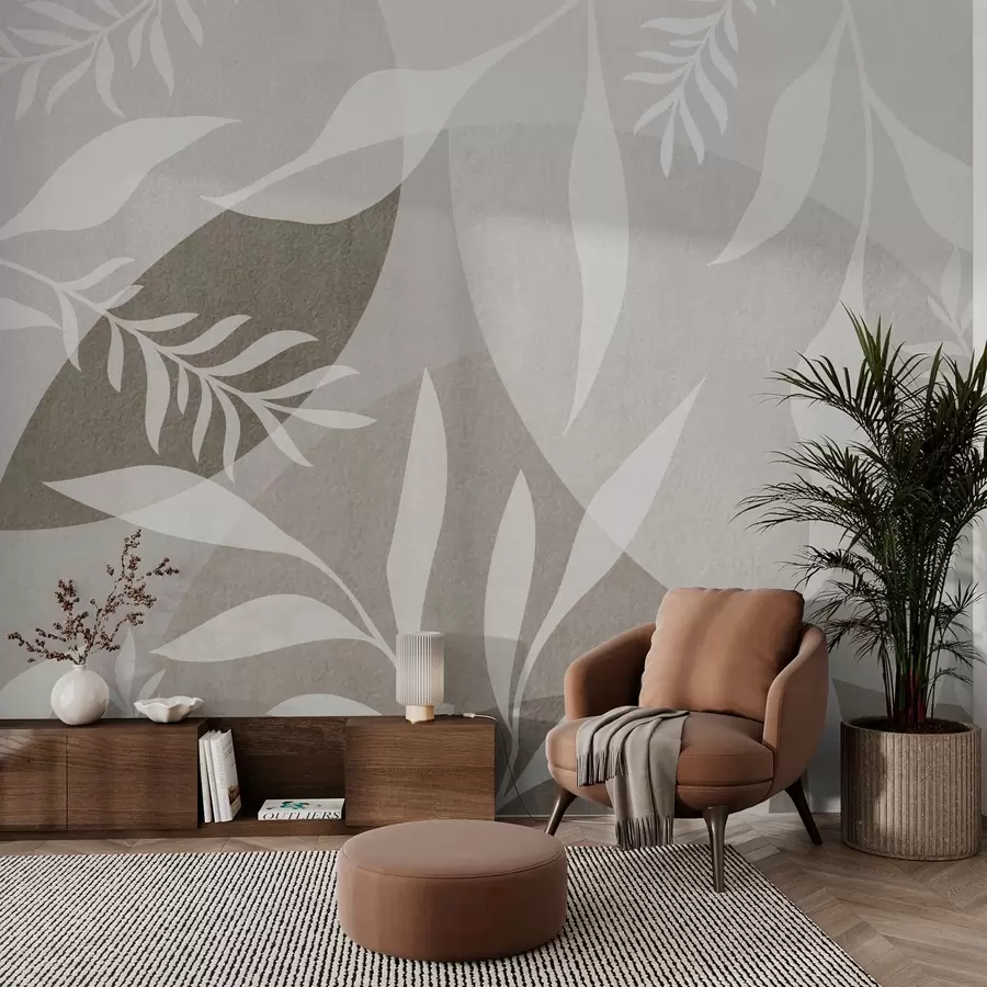 Fototapeta Sylwetki gałązek na tle abstrakcyjnych okręgów w04270v1