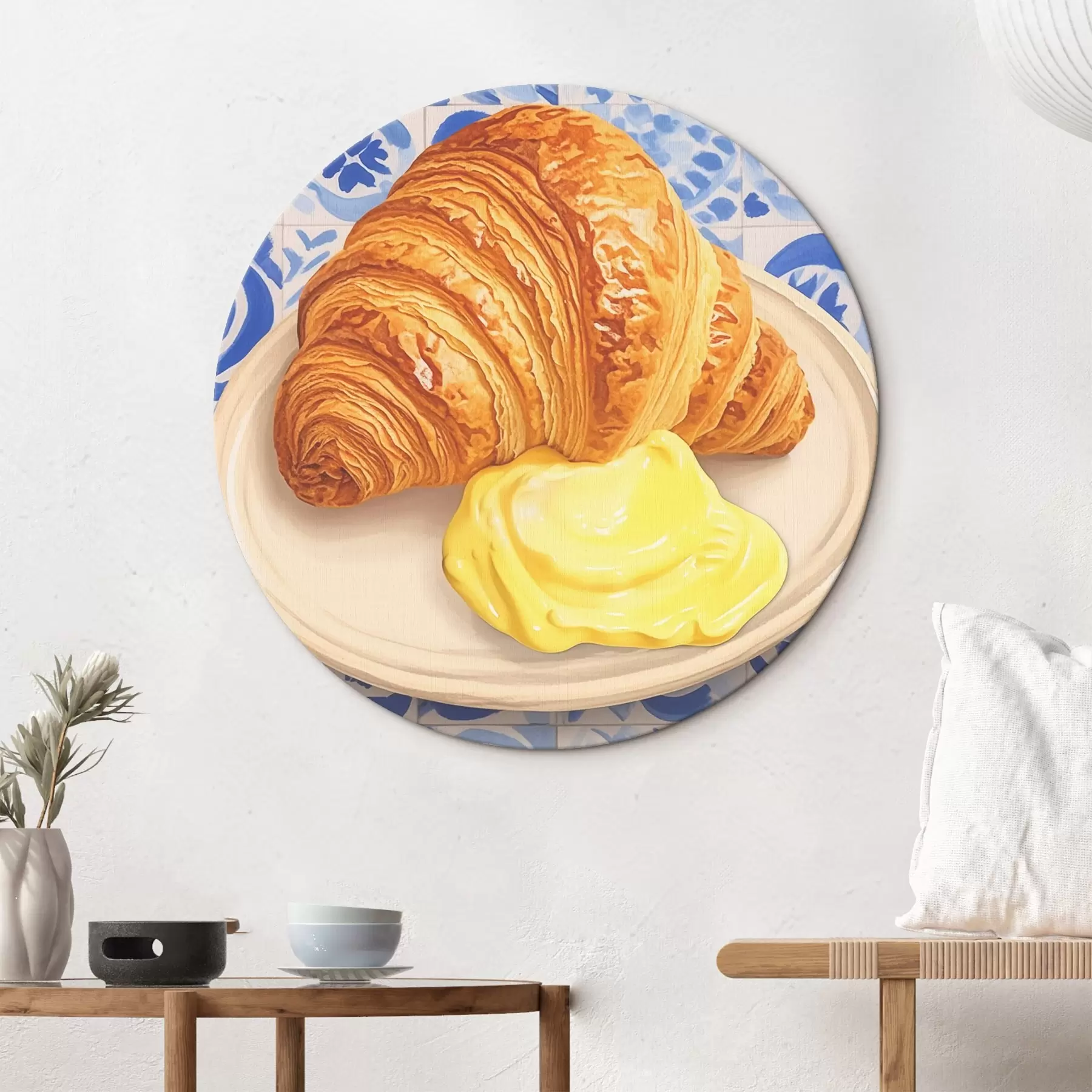 Obraz Croissant z masłem na talerzu r45146
